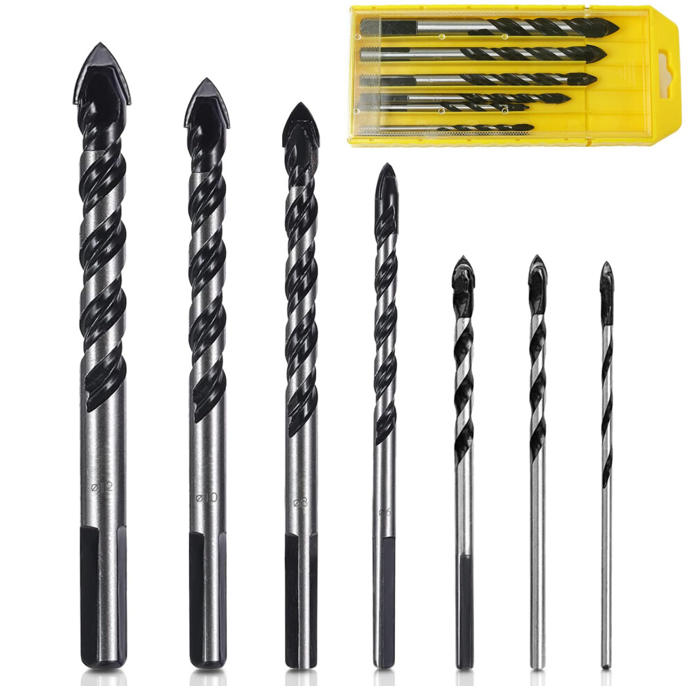 Zfyq Drill Bits Set For Ceramic Tile, Porcelain, Brick, Glass, Plastic And Wood With Durable Storage Box, 7Pcs 5051226983467