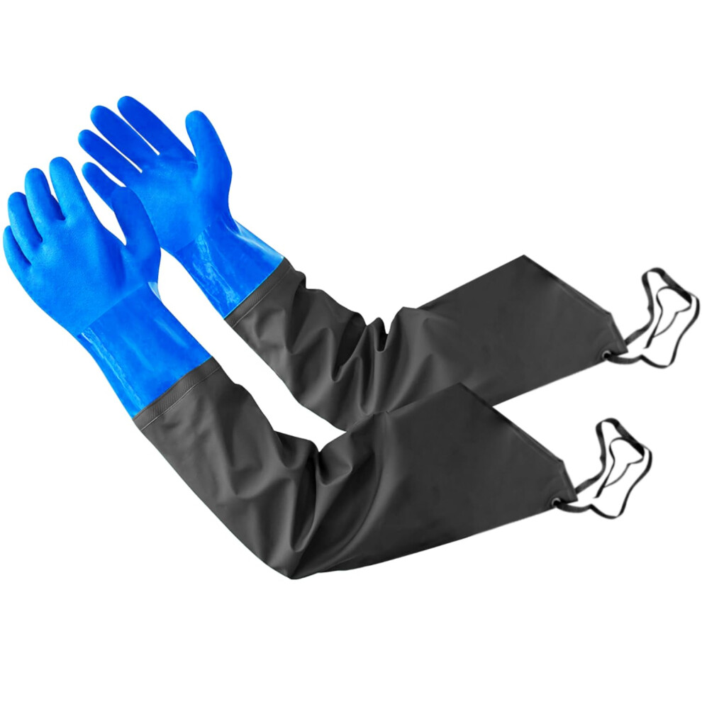Eiito Drain Cleaning Gloves,Pond Long Rubber Waterproof Gloves Elbow Length Rubber Gloves- 27 Inch Insulated Waterproof Glove 5051226915611
