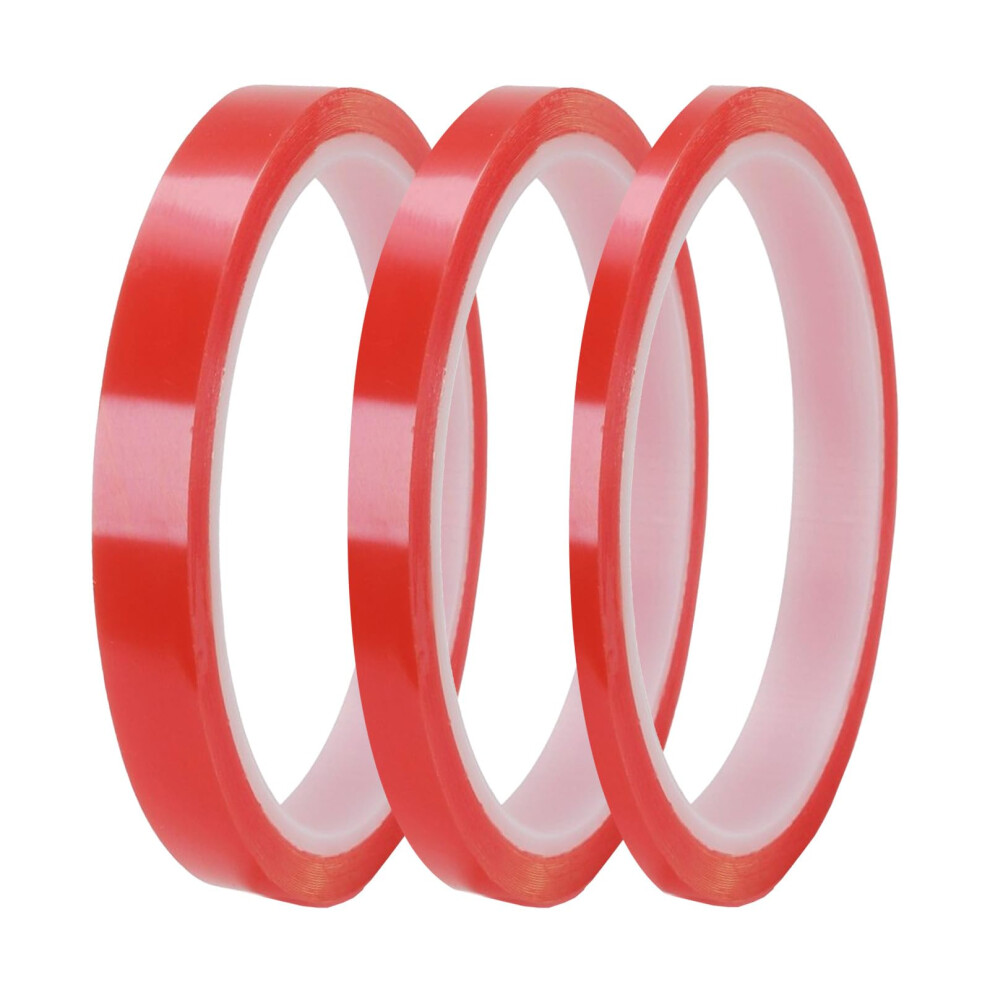 3 Rolls Double Sided Tape (3Mm, 6Mm, 9Mm Width), 15M Strong Clear Double Sided Tapes 5051226933165