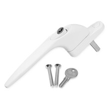 Yale uPVC Universal Window Handle Inline Locking Espag Double Glazing White 30mm