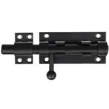 Litensh Heavy Duty Sliding Gate Latch Bolt Door Lock with Padlock Hole, 304 Stainless Steel Safety Barrel Gate Bolt Latch, 12mm Dia. Black