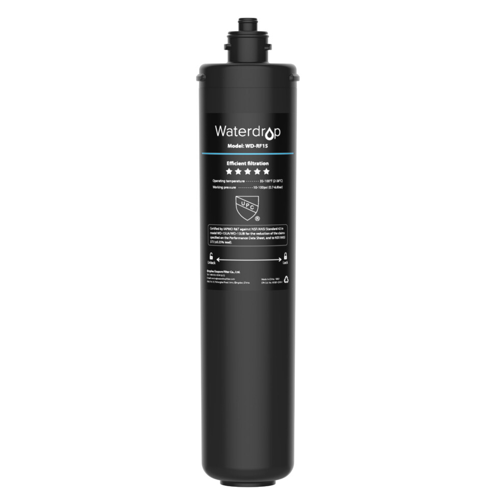 Waterdrop Rf15 Replacement Filter Cartridge For 15Ua/15Ub/15Uc Under Sink Water Filter, Reduces Pfoa/Pfos, Pfas, Lead, Chlorine, Bad Taste & Odor 5051226913433