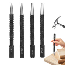 4PCS Nail Punch And Centre Punch Set, Positioning Punchs Tool For Wood And Metal, Precision Hole Punch Kit For DIY Use