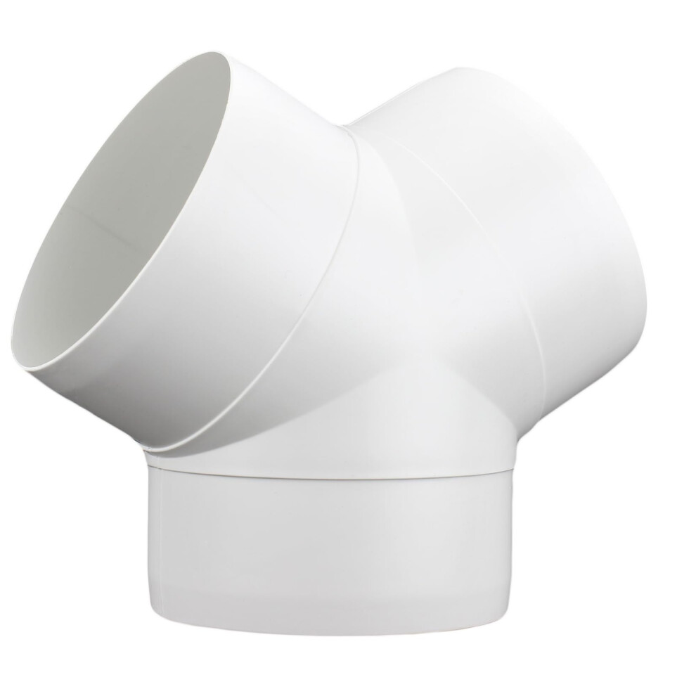 Fantronix 100Mm (4Â) Equal Y-Piece Duct Connector Â White Plastic 45 Ventilation Splitter For Extractor Fans & Cooker Hoods 5051226968822