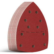 Aucenix 40PCS Mouse Sanding Pads: 11 Holes Detail Sander Paper for Mouse Sander - Triangle Sanding Sheets Sandpaper Hook and Loop Assorted