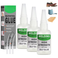 Flintronic 3pcs High Strength Universal Super Glue - 50g Multifunctional Leak Sealing Welding for Fast Repair - Quick Drying for Plastic, Leather