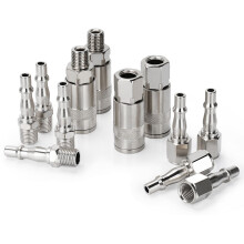 Noosverl 12 Pcs Air line Connectors, 1/4 Male Airline Fittings, Air Hose Connectors Pcl Air Fittings Plug Kit with Male Female Thread