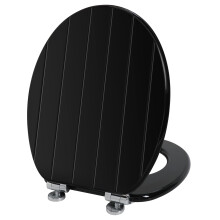 Angel Shield Black Wooden Toilet Seat Antibacterial Adjustable Hinges Toilet Seat Fits Never Slips for Bathroom with Soft Close and Quick Release for