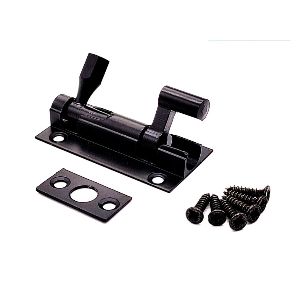 Black Door Bolts Naked Door Bolts 75Mm Door Latch With Screws Tower Bolt Locks For Bedroom Bathroom Toilet Shed Gate Cupboards And Cabinets Pack Of 1. 5051226966491