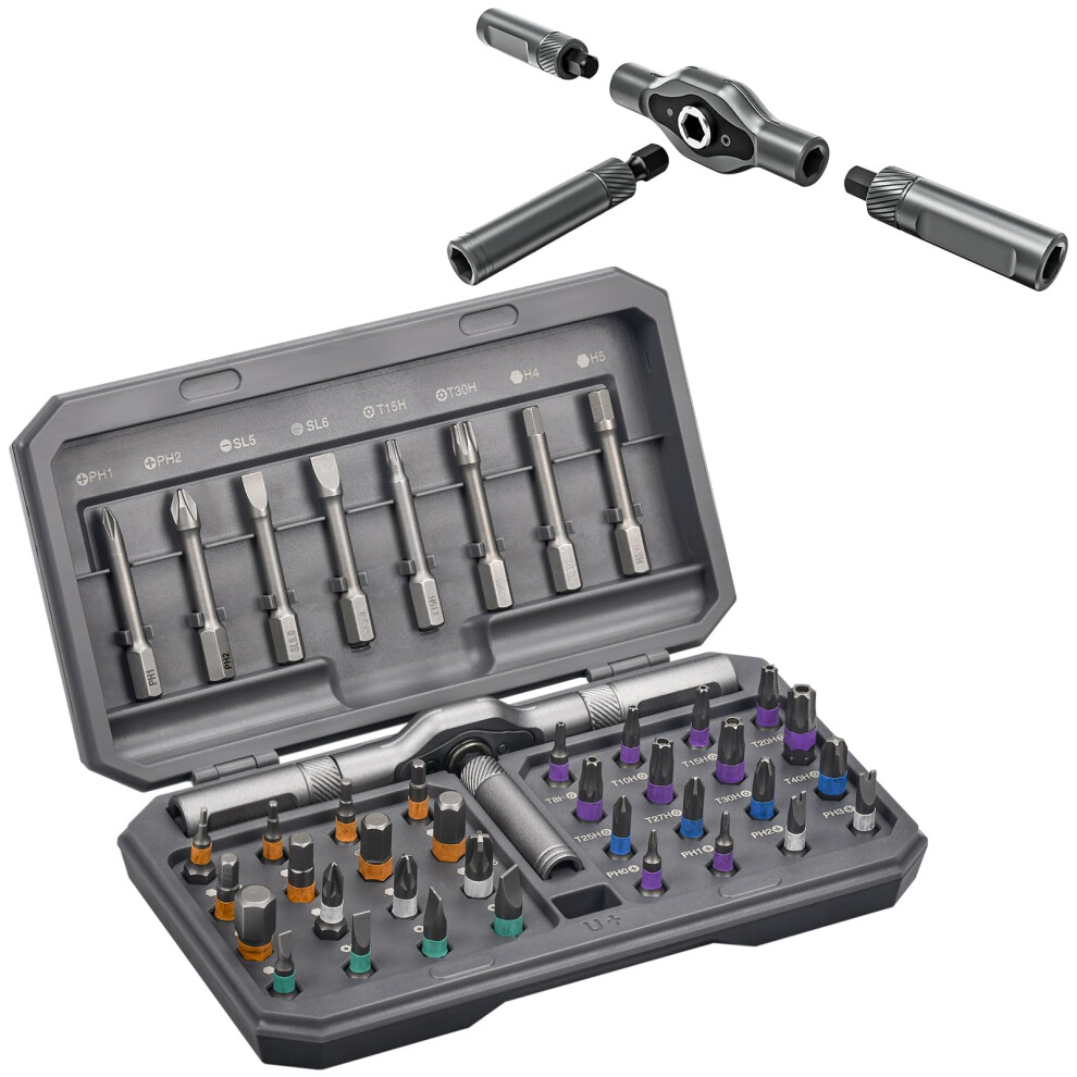 Koeutoze Ratchet Screwdriver Set, 42 In 1 Magnetic Screwdriver Sets, Multi S2 Steel Bit Magnetic With Detachable Ratchet Handle 5051226943799