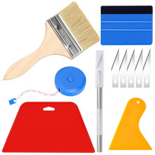 Wallpaper Tools Kit Vinyl Wrap Tools Wallpaper Cutter Professional Wallpapering Smoother Tool with Trimming Tool Felt Squeegee for Wallpaper Car