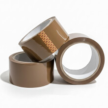 Roe Tenpo Packaging Tape, 3 Rolls Brown Parcel Packing Tape with Low Noise - 48mm X 66m, Secure and Sticky Seal for Boxes, Packing, Shipping, Moving,