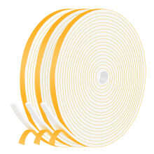 TriXcelent Draft Excluder Weather Stripping - 6mm x 3mm x 15M High Density Foam Tape, Strong Adhesive, Lightproof