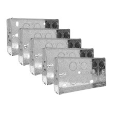 Evoges Double Metal Back Box, 25mm, 2 Gang, 1.0mm Thickness for Electrical Sockets Switches, BS4662 Standard, 20mm Knockouts, Adjustable Lug