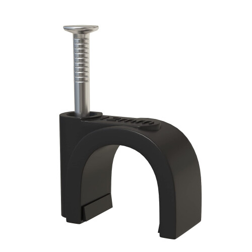 Round Cable Clips 12mm - Pack of 100 (Black)
