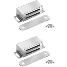 Onarway Magnetic Door Catch 6KG Pull Strong Magnet Cabinet Latches Magnetic Hardware Stainless Steel Chrome Door Closer for Bathroom Kitchen Sliding