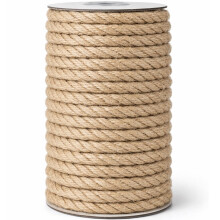 Leecogo Jute Rope, 8mm Thick, 50 Feet, Natural Color for Crafts Gardening Cat Scratching Post Repair