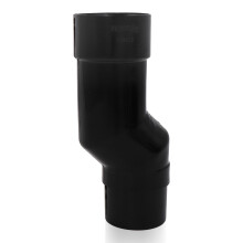 Black Round Downpipe Offset Mini Bend UV-Resistant Fits 68mm Downpipe & 112mm Gutter Easy Install Leak-Proof Seal Weather-Resistant for Freeflow