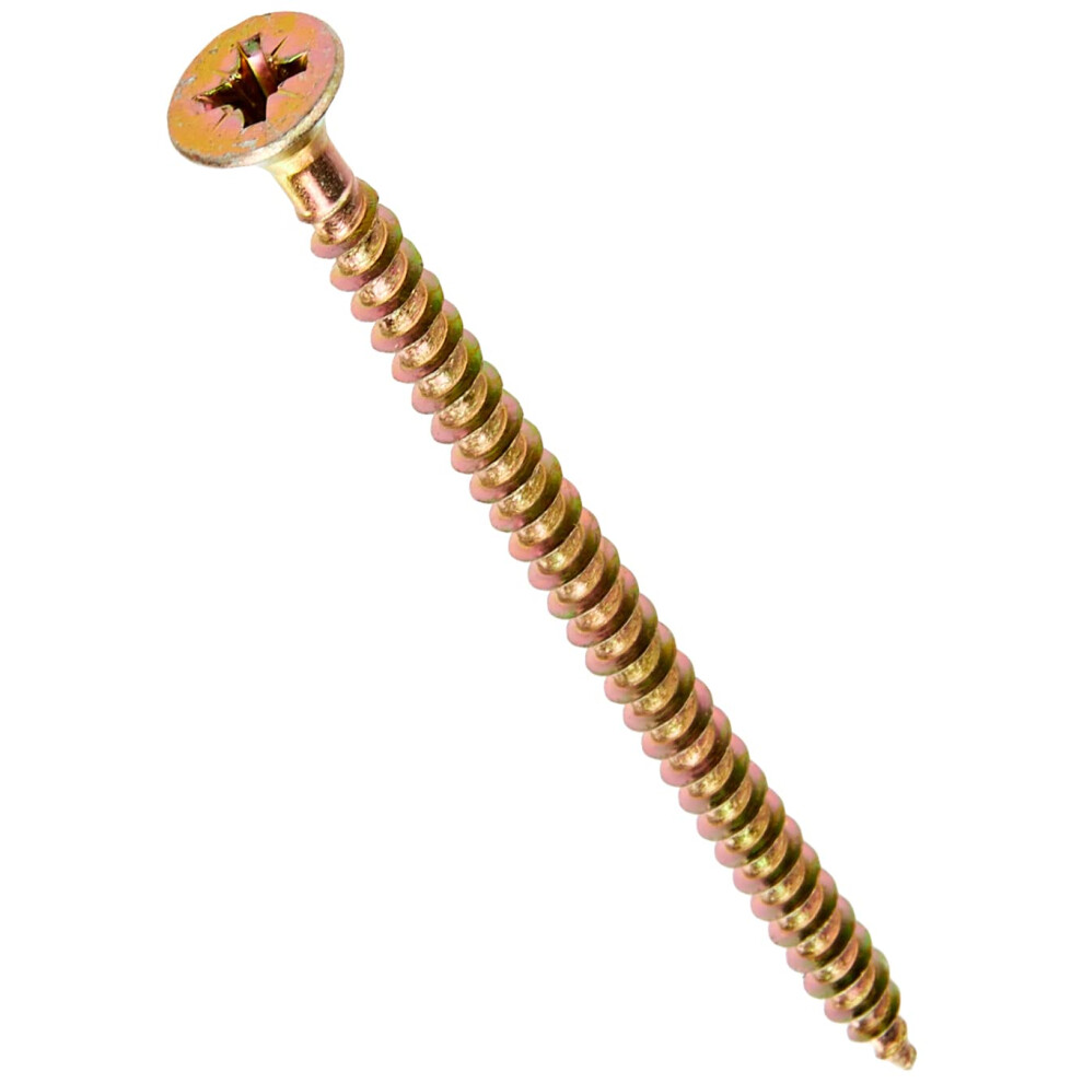 Forgefix Multi-Purpose Single Thread Screws | 5.0 X 80Mm | Zinc Passivated | Box 100 Yellow