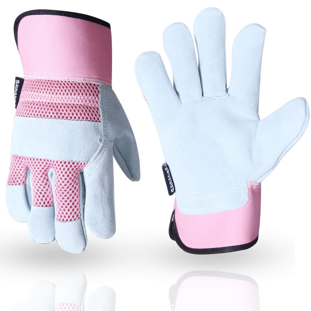 Sawans Thorn Proof Work Gloves Heavy Duty Leather Gardening Gloves For Ladies Women Durable Protective Garden Rigger Hand Utility Safety Men Kids 5051226917424