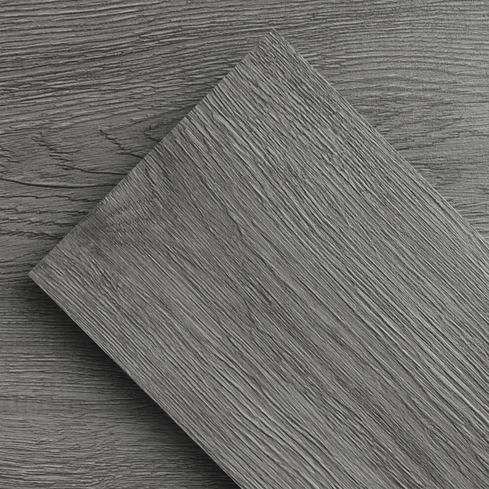 Atopose Self-Adhesive Floor Planks | Wood Effect Peel And Stick Floor Tiles 36-Pack 5.02 Mâ² | Dark Grey 5051226929373