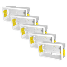 Evoges 2 Gang Dry Lining Back Box 47mm | Deep Electrical Wall Box for Plasterboard | Fast-Fit Design (5)