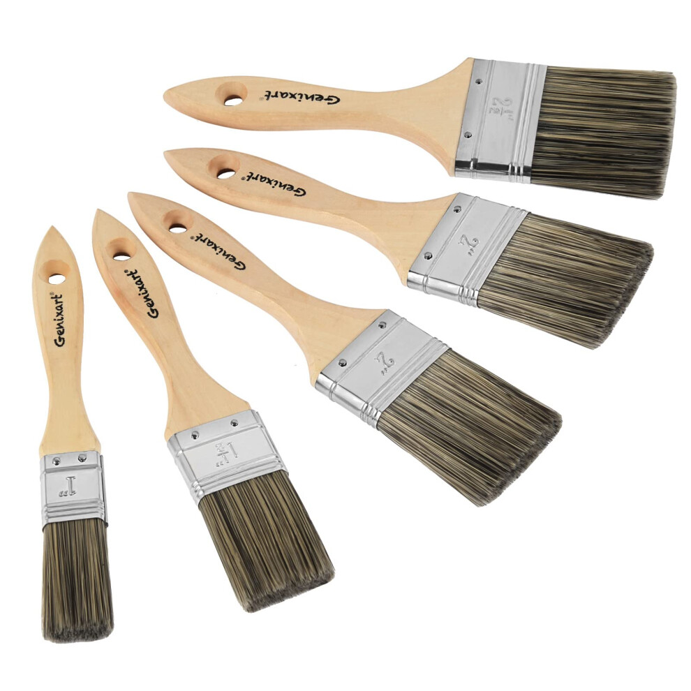 Double Thick Chip Paint Brush Set, Wood Stain Brushes For Painting Walls And Fence Staining, Wooden Handle Masonry Paintbrush For Varnish, Paste, Ges 5008128253334