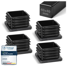 moinkerin Plastic End Caps 40X40mm Square Box Section End Caps for Metal Tube, Chairs, Tables, Shelves Square Plastic Bungs 4 PCS