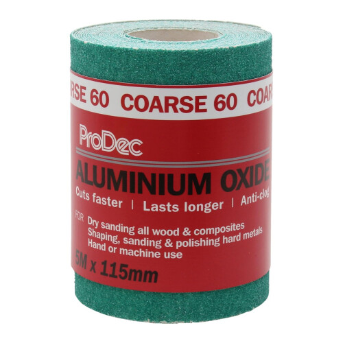 ProDec 5m Roll 60 Grit Green Aluminium Oxide Abrasive Sanding Paper