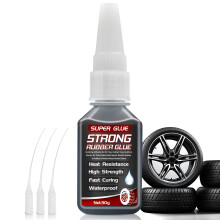 Aarovibe Rubber Glue Extra Strong Waterproof 30g, Black Rubber Cement for Tires, Shoes, Belts, Boots, Rubber Products and DIY Repairs, with 3 Anti-Dr