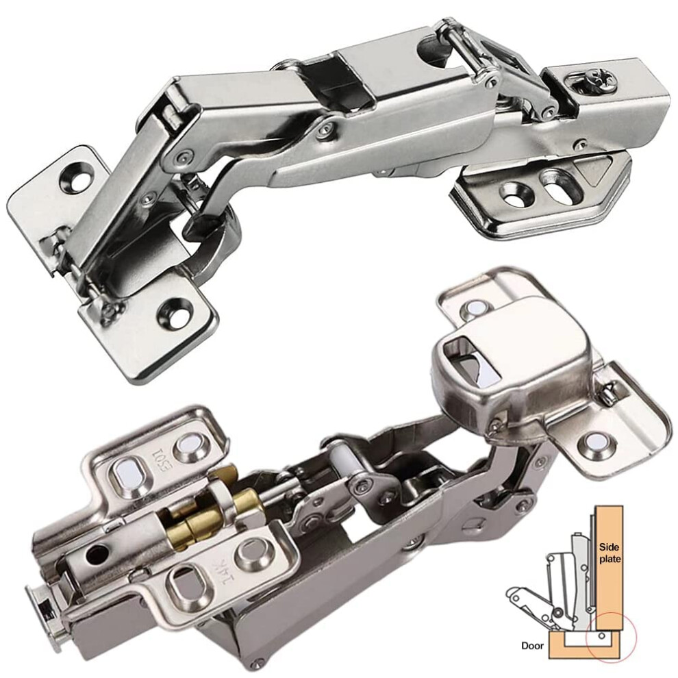2 Pcs Kitchen Cabinet Door Hinges 165 Degree Kitchen Cupboard Hinges Soft Close Corner Kitchen Cabinet Hinges Folding Mute Cabinet Hinges (Straight C 5007635040697