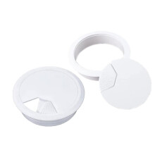 Lanjue 2 Pack Desk Cable Grommet 80mm(3.15inch), White Round Plastic