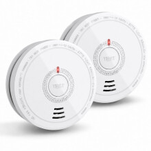 Fire Alarms Battery Operated for Home,Smoke Alarms Detector with 10 Years Life/5 Years Battery, Fire Alarm with LED Indicator and Silence Button Phot