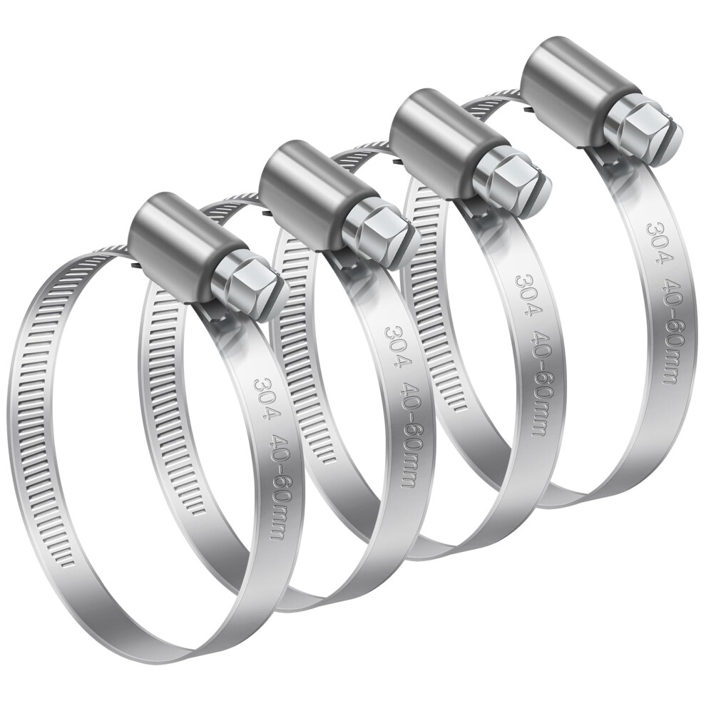 Bolatus Adjustable Hose Clamps, 4 Pcs 304 Stainless Steel Worm Drive Clips For Securing Gas Pipe And Fuel Line Connections 5051226982859