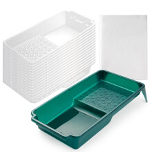 YiBaiBrush Paint Tray Liner, 4 Inch Paint Roller Tray with 15 Pcs Disposable Tray Liners, Paint Pans Trays, Small Paint Tray, Painting Supplies for W