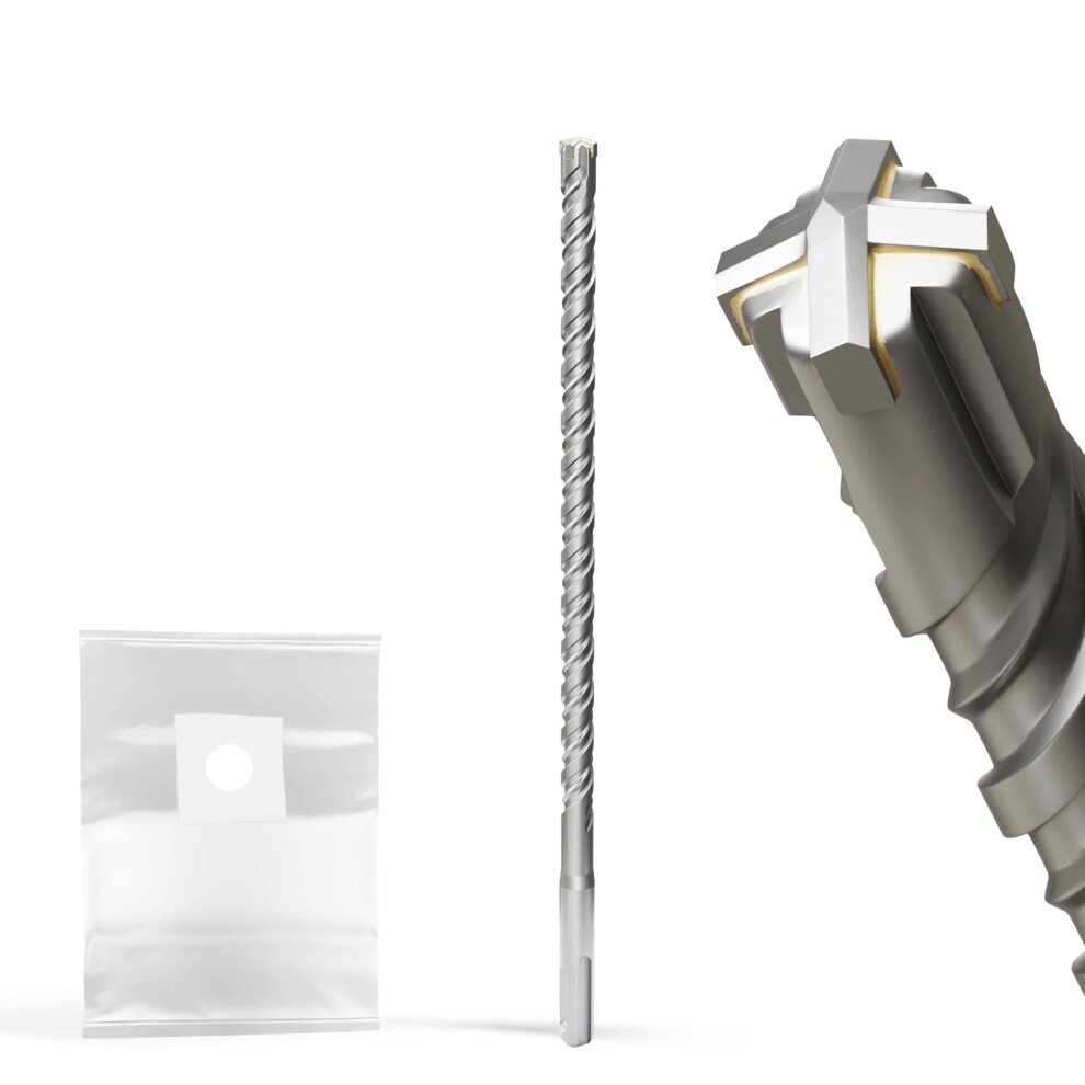 Xzh Sds Plus Masonry Drill Bits 10Mm X 260Mm, Professional Tungsten Carbide Cross Tip, Long Sds Hammer Drill Bits For Wall, Stone, Concrete, Brick 5051226910272