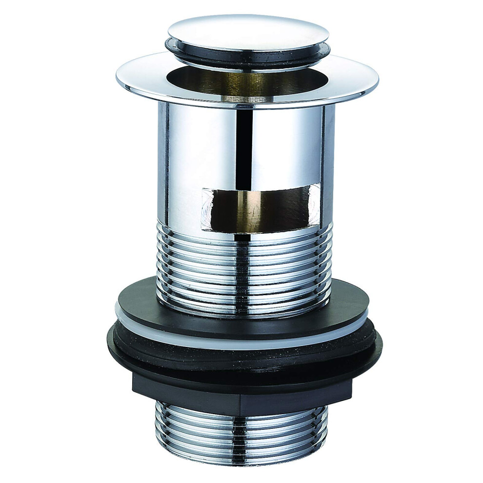 Veebath Wst02 Essentials Basin Clicker Waste Slotted Chrome With Clicker Plug 5051226983429