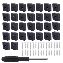 30 Pcs Rubber Feet for Garden Furnitures, 30x30mmRubber Furniture Feets, Screw in Chair Feet Floor Protectors for Furniture Legs Table Legs Chair