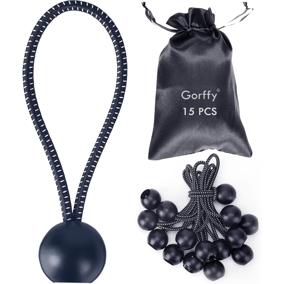 Gorffy Bungee Cord With Balls, 15 Pcs Tarpaulin Bungee Balls 5.7", Bungee Cord Balls Heavy Duty Bungee Strap Ties Ball,Elastic Ties Bungee Ties For 5051226949500