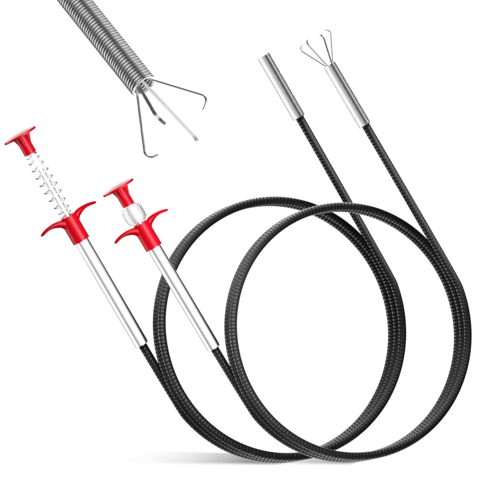 2 Pack Sink Grabbers, 90Cm/200Cm Flexible Grabber Pickup Tool, Claw Grabber, Drain Clog Remover Tool 5051226938597