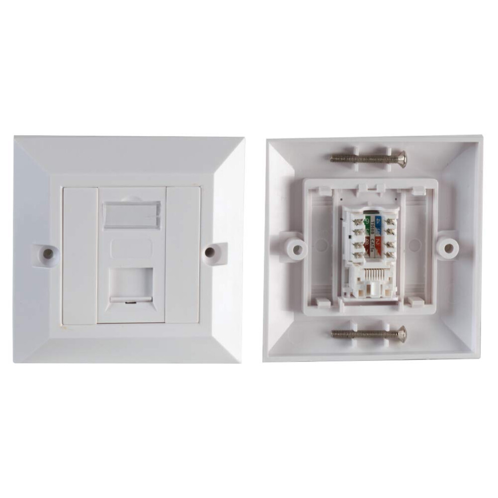 Pro Signal Psg91592 1-Gang Single Socket Rj45 Cat6 Faceplate, White 5051226981975