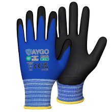 KAYGO Safety Work Gloves MicroFoam Nitrile Coated 3 Pairs, KG18N, Seamless Knit Nylon Glove with Abrasion and Oil Resistant Grip