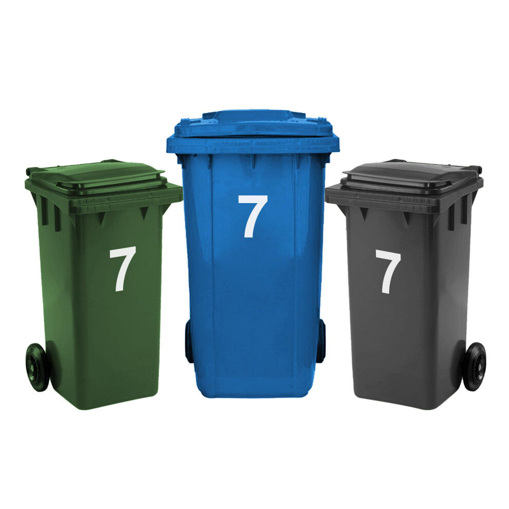 Rubigo 3 X Bin Numbers For Wheelie Bins, 0-99, Letters A-D, 17.5Cm Dustbin Stickers, Easy Application Stick On Number Stickers 5051226973949