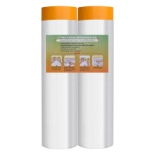 LLPT Tape and Drape Pre-Taped Masking Film | 2-Pack | 270cm(Unfolded) x 33m | Versatile Painter's Plastic Dust Sheets