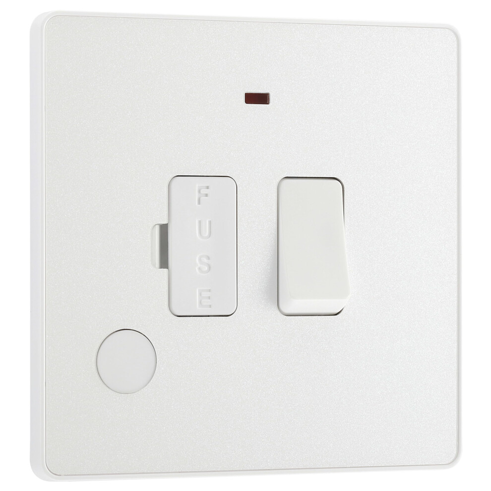 Bg Electrical Switched Fused Connection Unit With Led Power Indicator And Flex Outlet, Fused Spur Switch, Double Pole, Screwless Front Plate 5051226940552