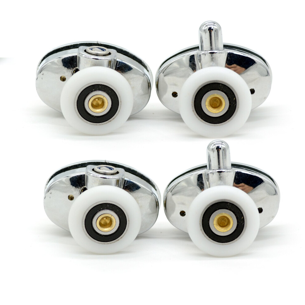 Set Of 4 New Oval Singel Wheel Shower Door Rollers 23Mm 5051226991547