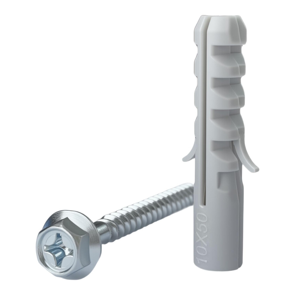 Topywmsp Screws And Wall Plugs Set,Zinc Galvanized Self Tapping M6 Screws And M10 Wall Raw Plugs For Masonry Brick Concrete Wall And Repairing 5051226942617