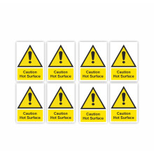 Small-Sized Multipack / 35x55mm Each (8-Pack) / Hot Surface Self-Adhesive Signage/Vinyl Decals Removable & Wipeable/Indoor or Outdoor Stickers/Gloss