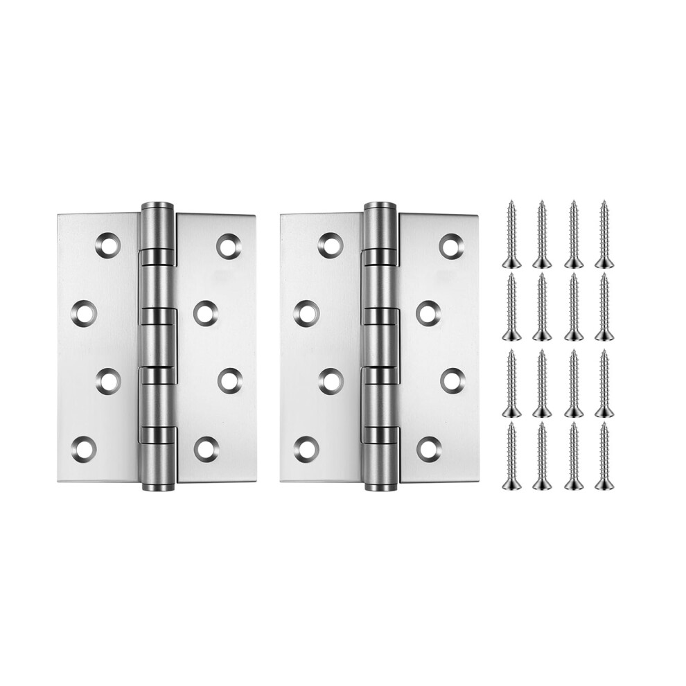 2 Pcs Heavy Duty Door Hinges 4 Inch/100Mm, Ball Bearing Hinge, Stainless Steel Gate Hinges For Wooden Gates Cabinet Outdoor Internal Door Hinge 5051226941283