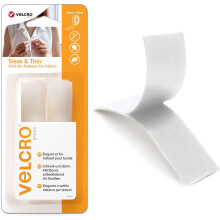 VELCRO Brand, Sleek & Thin Stick On Fabric Tape, White 19mm x 60cm